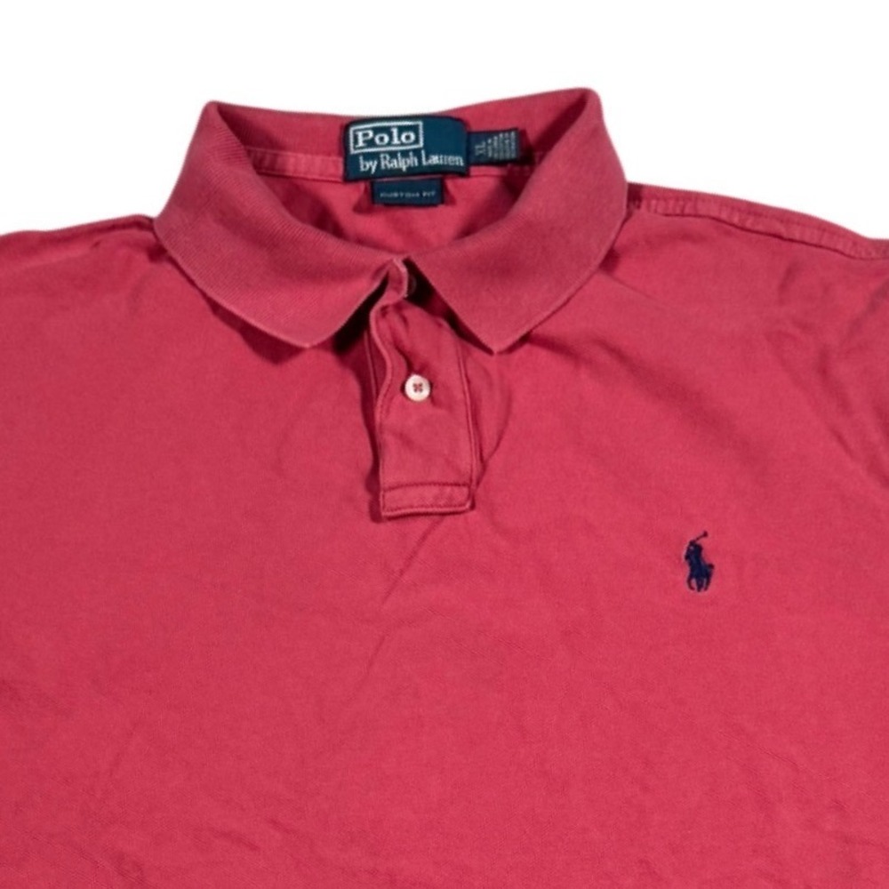 Polo Ralph Lauren Polo Shirt Mens XL Pink Custom Fit Cotton Short Sleeve Pique